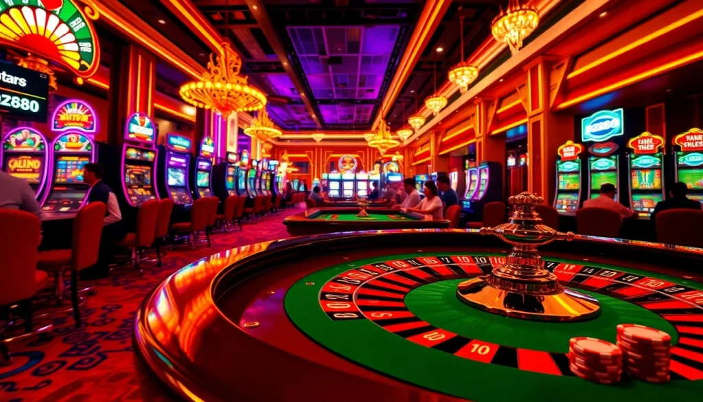 Gambling excitement at a luxurious casino table showcasing the lively atmosphere of hz888 frequency influencing fortunes.