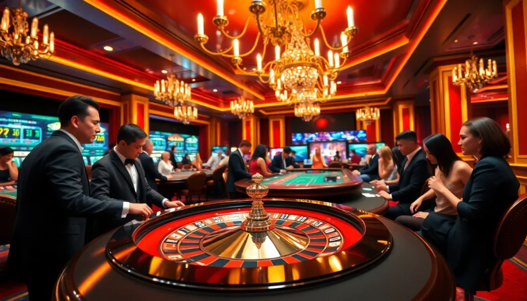 Players enjoying vibrant roulette action with 78win ink branding visible on betting slips in a lively casino.
