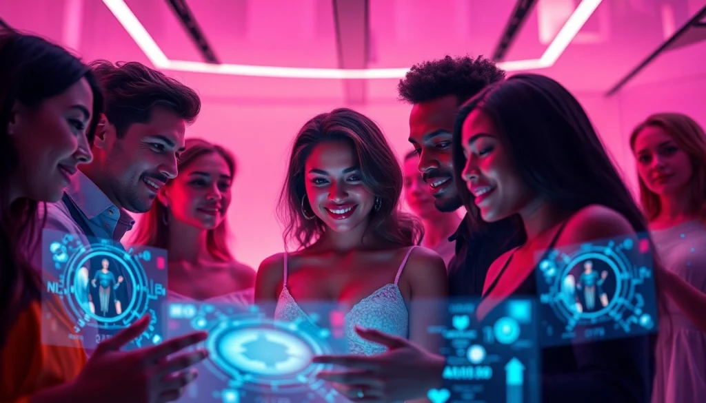 Explore the innovative realm of sex AI interactions in a futuristic, inviting environment.
